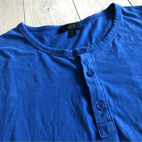 COS Henley Neck Long Sleeve Shirt in Blue Men’s Size XL - Picture 4 of 10